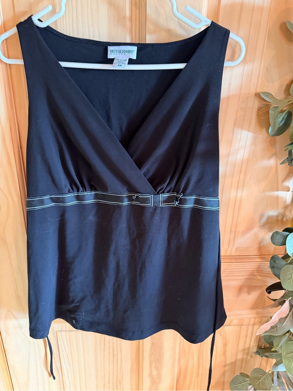 Motherhood maternity summer tie back Black Nursing Tank Top with Scoop Neck s